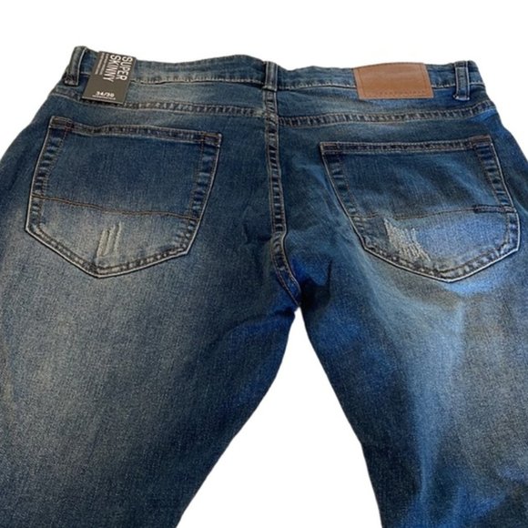 Aeropostal Men's Super Skinny Max Stretch Jeans - Medium Wash - Picture 7 of 9